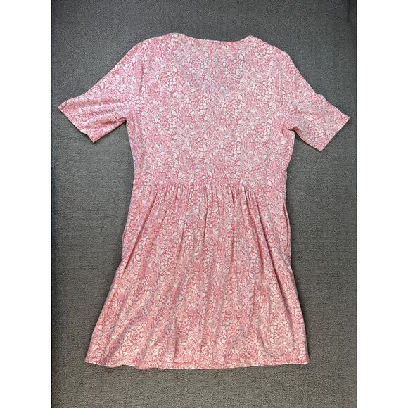 Lands End Dress Floral Pockets Short Sleeve Casual Trad Wife Size XL - Picture 2 of 9